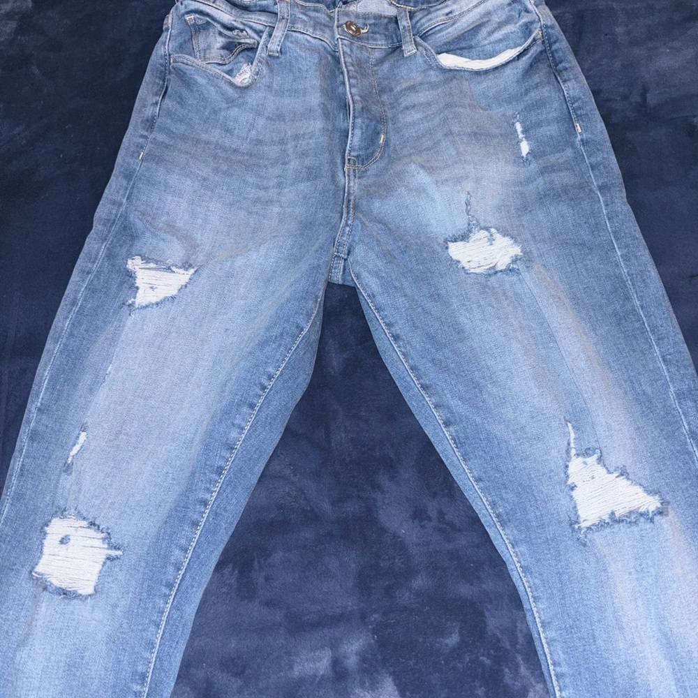 Arizona Jean Company Light Blue Distressed Boyfriend Jeans
